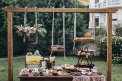 Wedding candy bar and cheese bar.